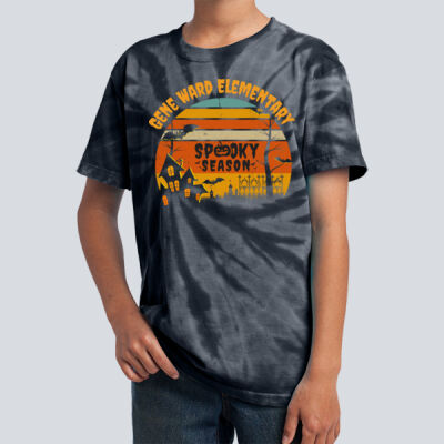 Youth Tie-Dye T-Shirt - Fall Holidays - Haunted House Thumbnail