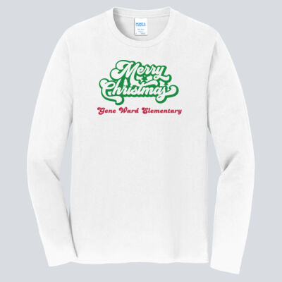 Adult Long Sleeve Shirt - Winter - Merry Christmas Red and Green  Thumbnail