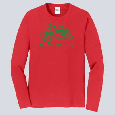 Adult Long Sleeve Shirt - Winter - Merry Christmas Green  Thumbnail
