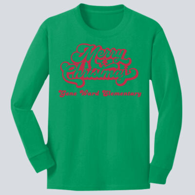 Youth Long Sleeve Shirt - Winter - Merry Christmas Red Thumbnail