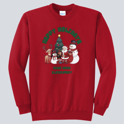Adult Crewneck - Winter - Happy Holidays Green Thumbnail